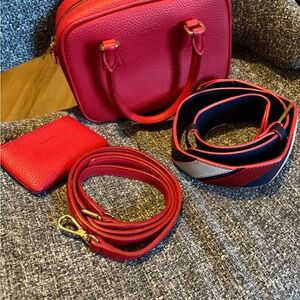 Angela Roi Red Handbag Set with extra webbing strap from Sans Beast